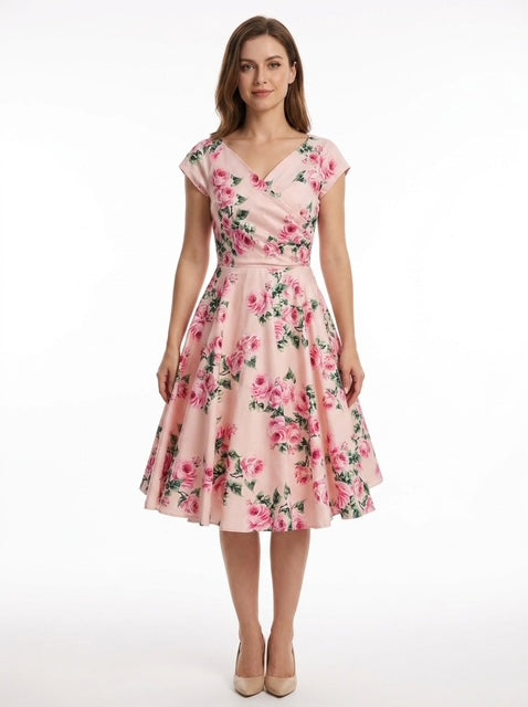 Hourglass Vintage Rose Swing Dress