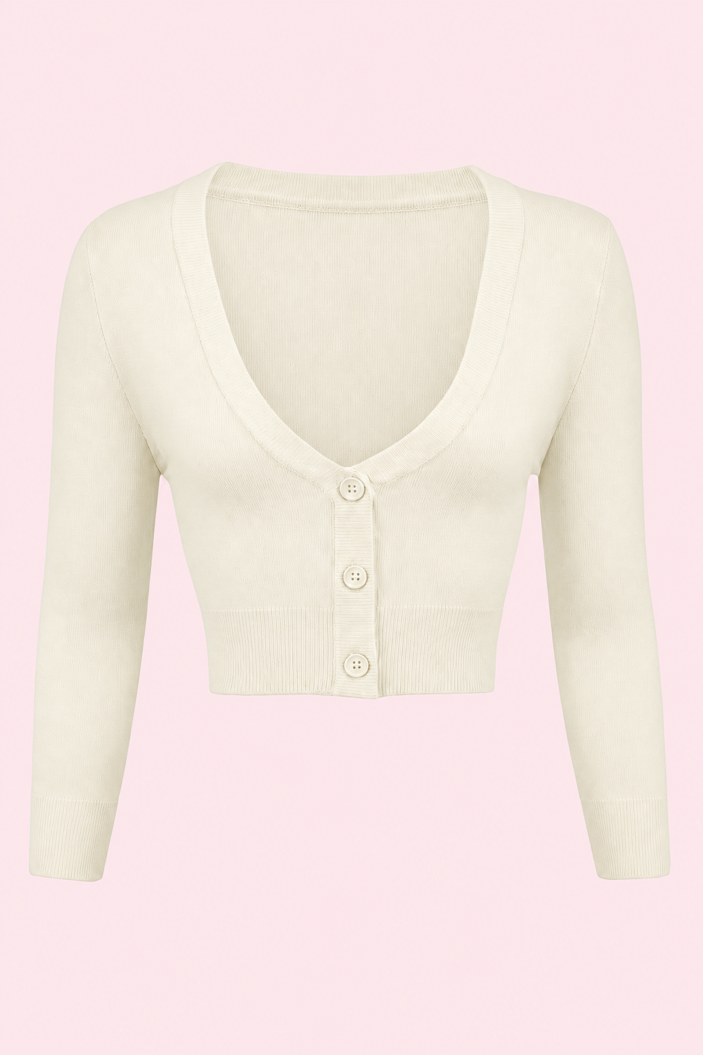 Vintage Cropped ¾ Sleeve Cardigan