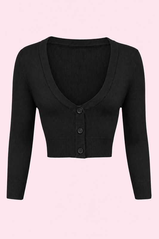 Vintage Cropped ¾ Sleeve Cardigan