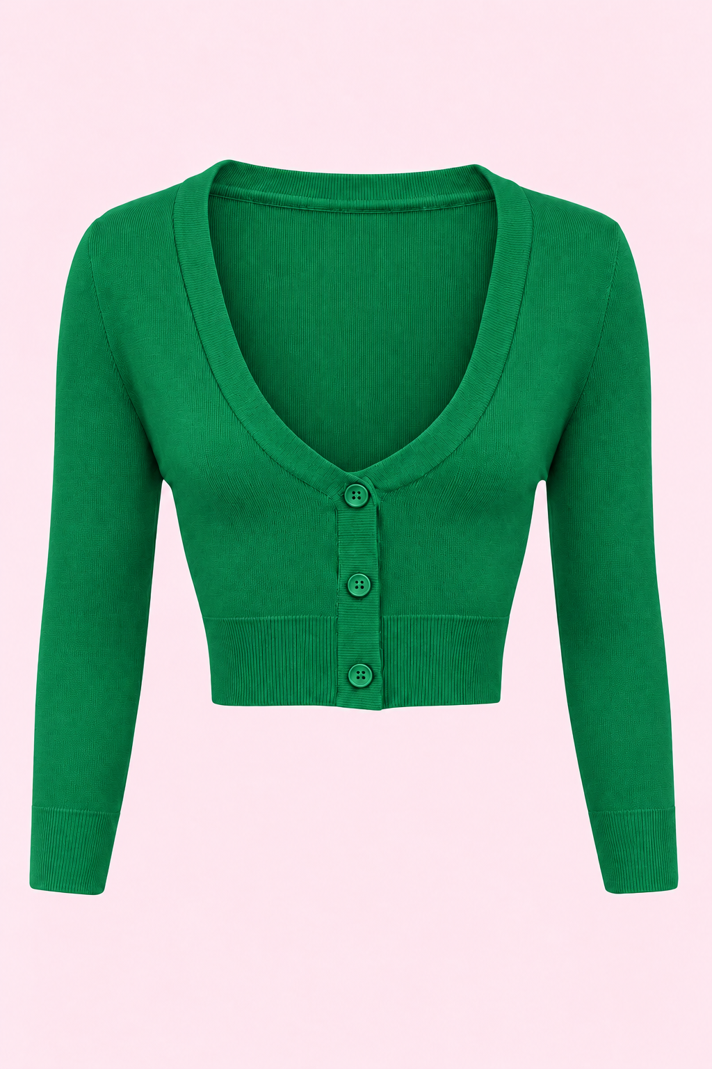 Vintage Cropped ¾ Sleeve Cardigan