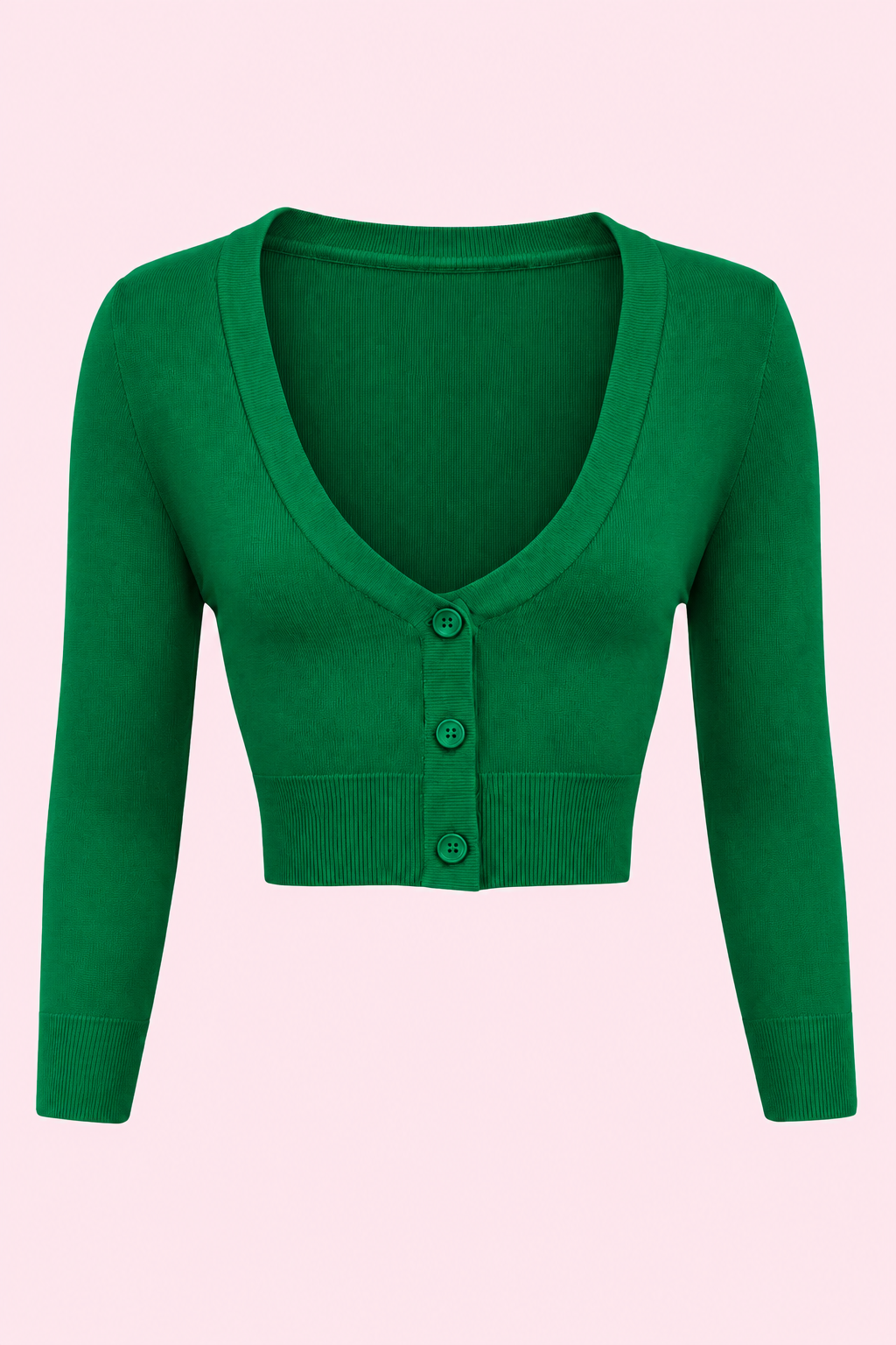 Vintage Cropped ¾ Sleeve Cardigan