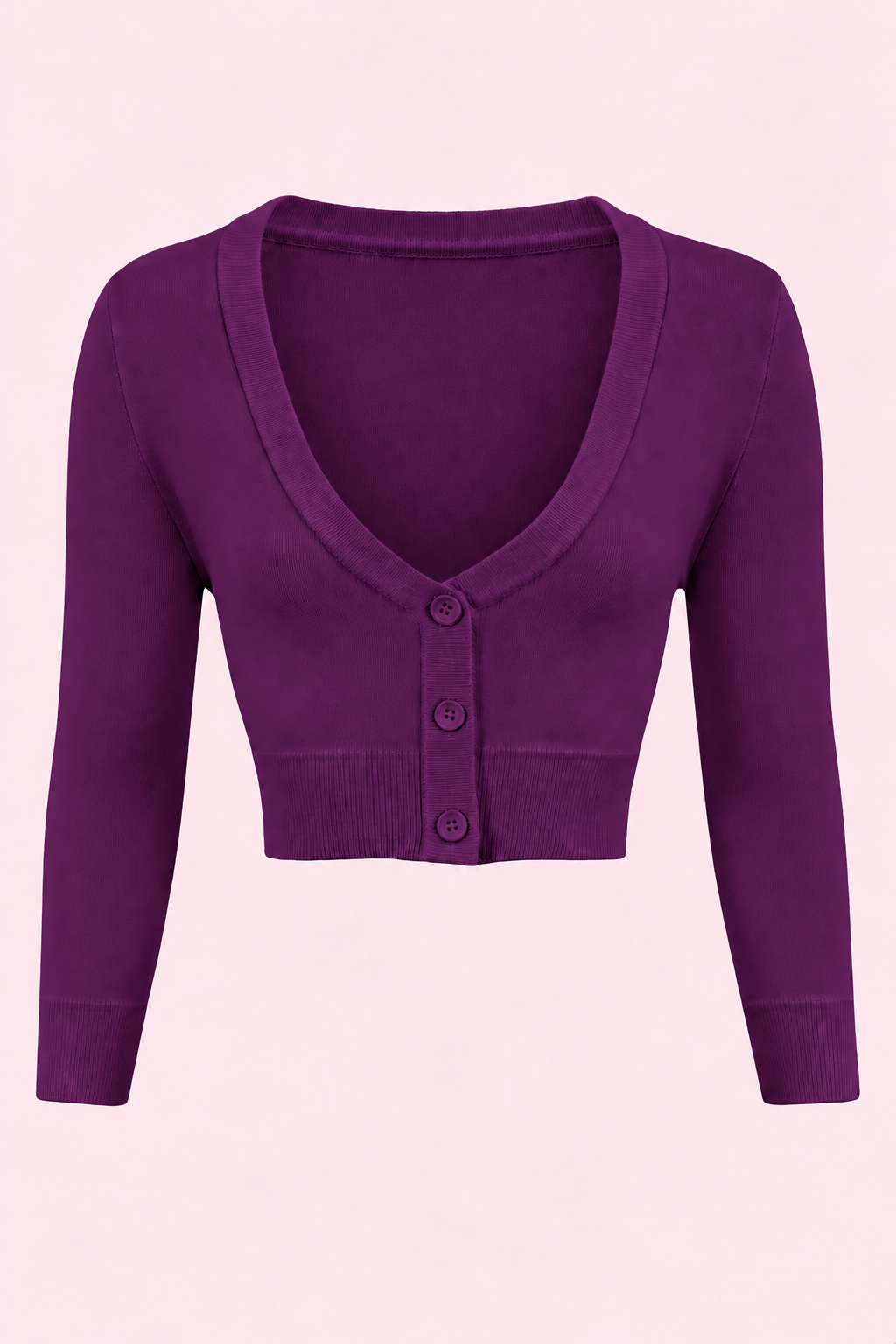 Vintage Cropped ¾ Sleeve Cardigan