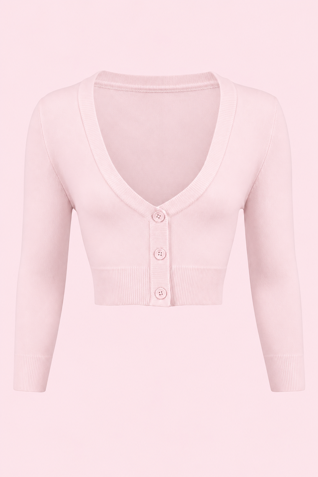 Vintage Cropped ¾ Sleeve Cardigan