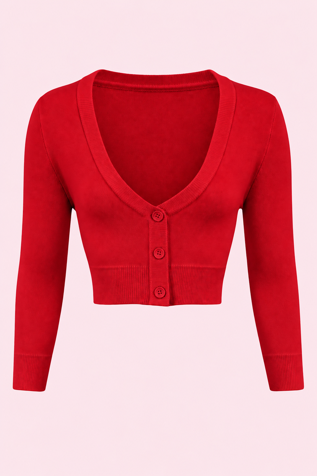 Vintage Cropped ¾ Sleeve Cardigan